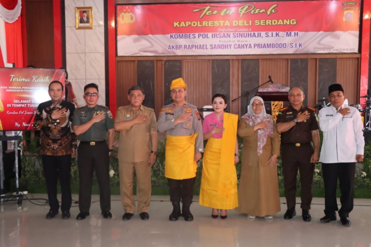 Acara Penyambutan Kapolresta Deli Serdang Baru dan Giat Pisah Berlangsung Meriah