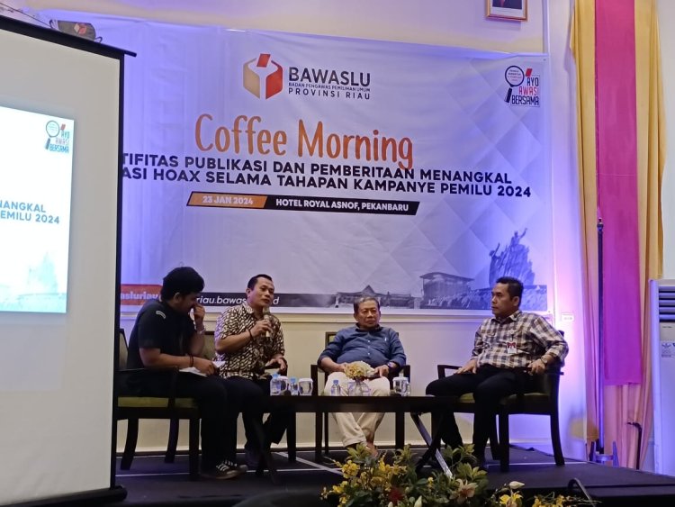 Bawaslu Riau Bersama Pers, Berkomitmen Ciptakan Efektifitas Informasi dan Tangkal Isu Hoax Pemilu 2024